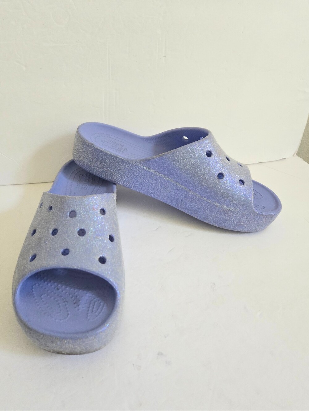 Crocs Classic Platform Slides Sandals Glitter Size 10 - Picture 14 of 14